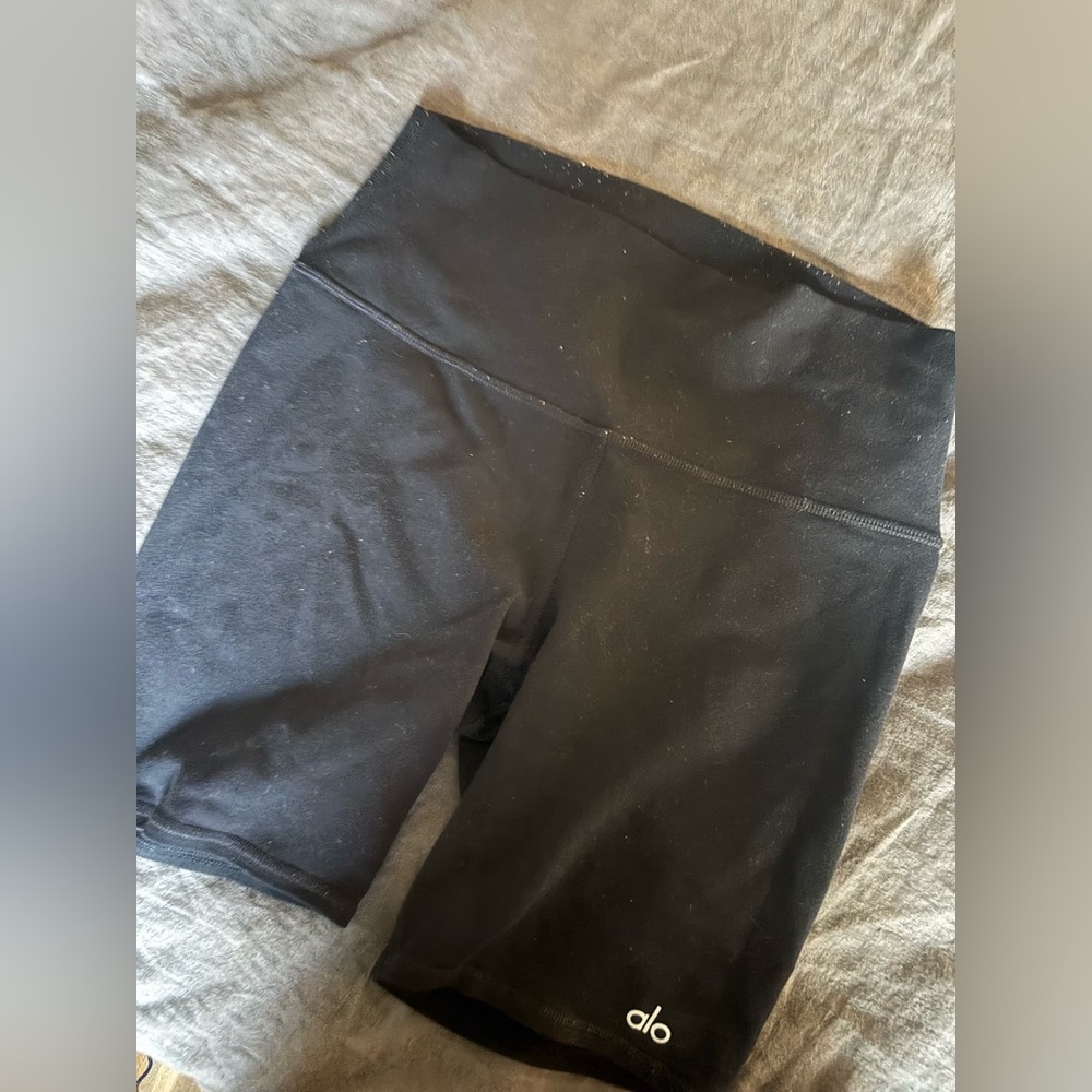 Black High-Waisted ALO Athletic Shorts